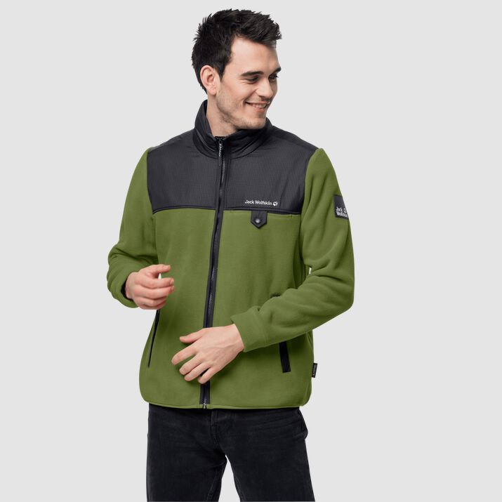 Chamarra Polar Jack Wolfskin Dna Grizzly Hombre Verdes Mexico-8417251